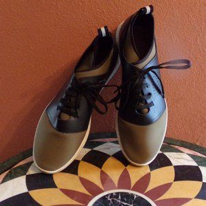 Bally Avro Green Leather Low Top Sneakers Shoes 13 Gorgeous